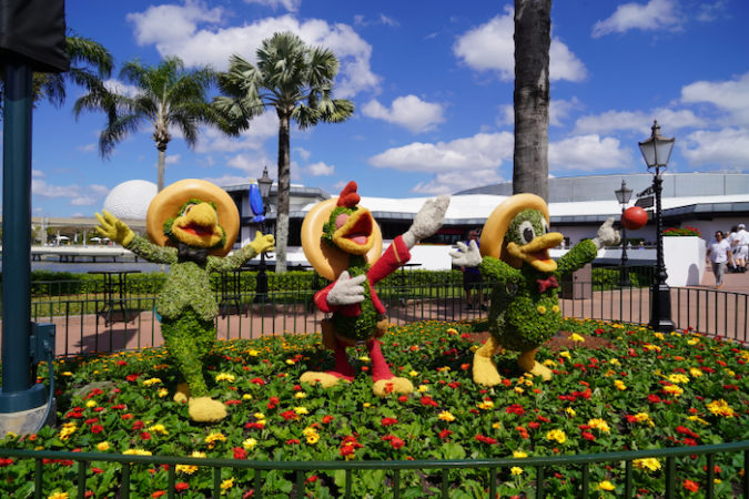 The Three Caballeros Topiaries Now On Display For Epcot International