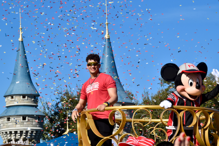 Day after winning Super Bowl, Patrick Mahomes enjoys Disneyland with family