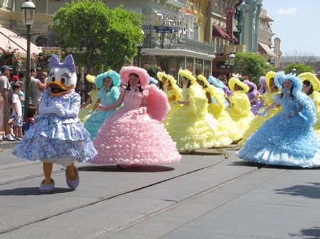 Daisy Duck and the Azalea Trail Maids 2020 in the Magic Kingdom Eastre Pre-Parade