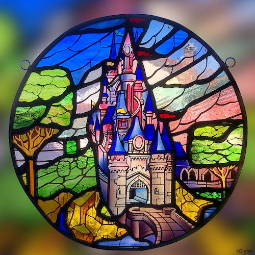 Sleeping Beauty Stained Glass Castle Crossbody Purse
