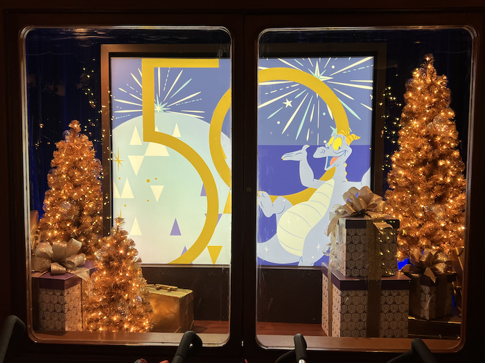 EPCOT International Gateway Holiday Window Displays Feature Goofy