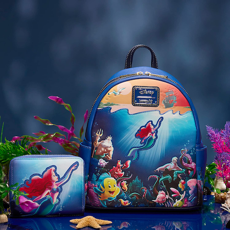 Loungefly Little Mermaid Mini-Backpack and Wallet (
