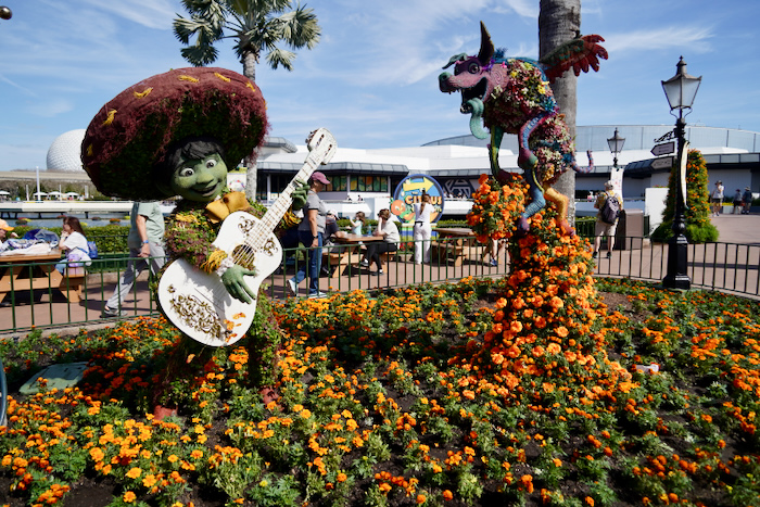 Miguel And Dante From Pixars Coco Debut In Topiary Form At Epcot