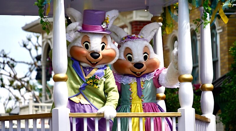 Mr. and Mrs. Bunny in the Magic Kingdom Easter Parade 2024