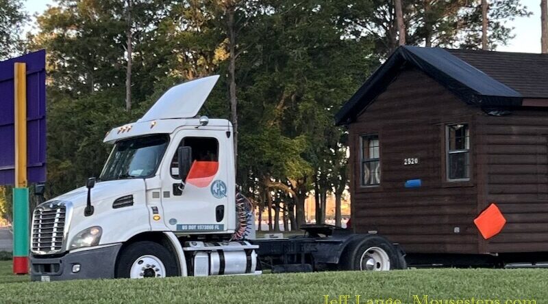 Disney's Fort Wilderness Cabin 2520 being removed by truck