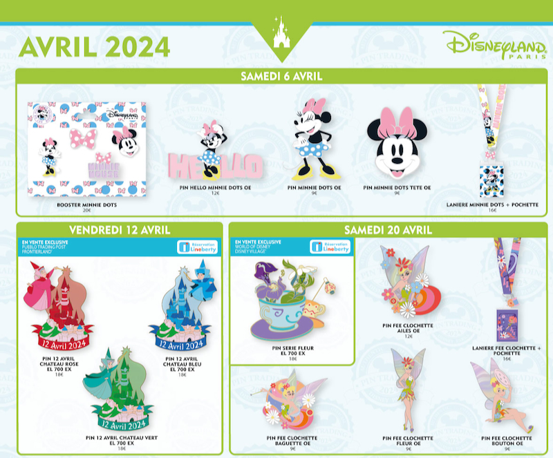 Disneyland Paris Pin Trading Sheet 2024