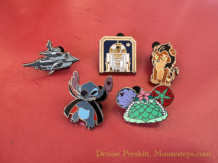 Disney Hidden Disney pins, including Vampire Stitch, 