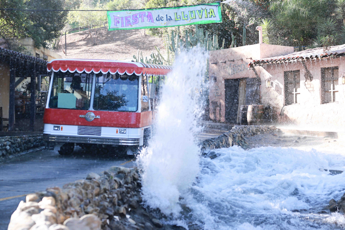 Universal Studios Hollywood Glamor Tram at Flash Flood