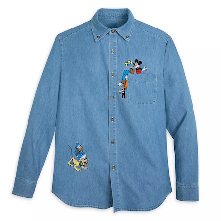 Mickey Mouse and Friends Denim Shirt for Adults at the Disney Store