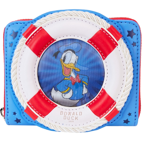 Loungefly Donald Duck 90th Anniversary Lenticular Zip-Around Wallet: