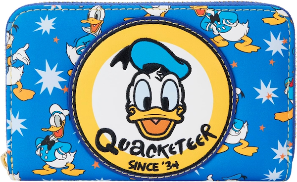 Donald Duck 90th Anniversary Loungefly Wallet"Quacketeer since 1934"
