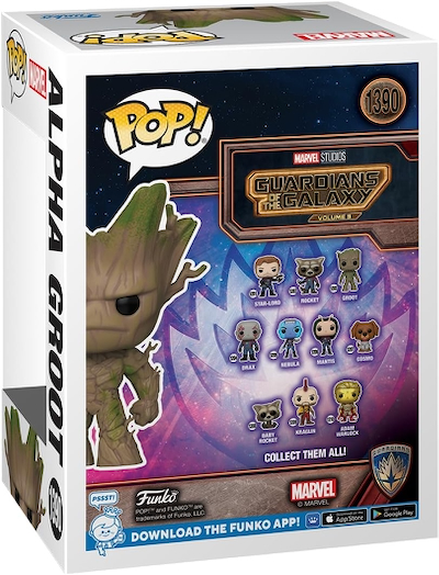 Funko Pop! Marvel: Guardians of The Galaxy Vol. 3 - Alpha Groot, Amazon Exclusive - back