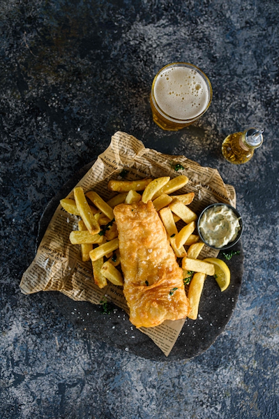 Fish and Chips at Raglan Road Irish Pub