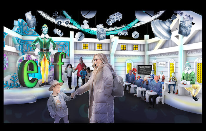 Gaylord Palms Elf concept art for 2024 ICE! display