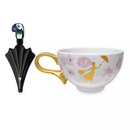 Mary Poppins mug with parrot umbrella spoon