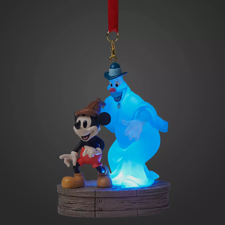 Mickey Mouse Lonesome Ghost Ornament lit up