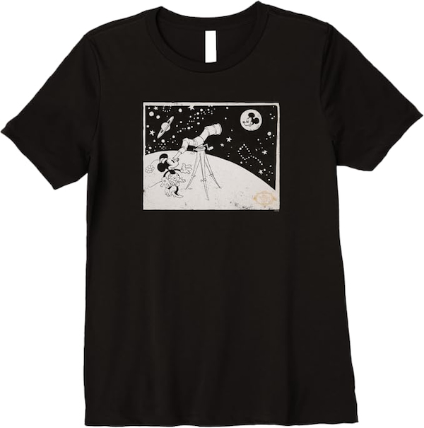 Minnie viewing Mickey on the Moon Amazon Exclusive shirt & hoodie design