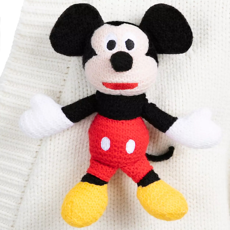 Mickey Mouse Cardigan Sweater with Plush Appliqué for Women