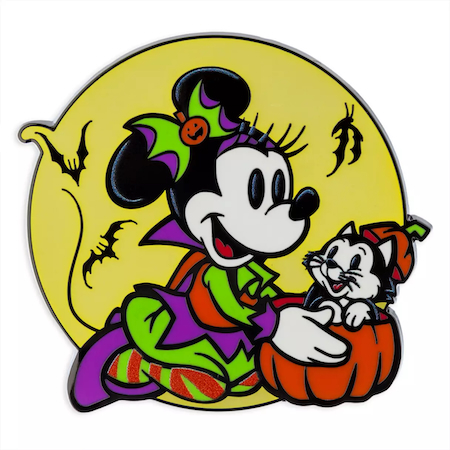 Minnie Mouse and Figaro Halloween Glow-in-the-Dark Pin