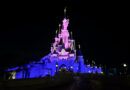 Sleeping Beauty Castle at Disneyland Paris at night