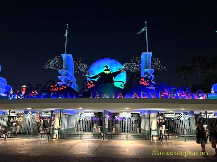 Oogie Boogie at entrance to Disney California Adventure