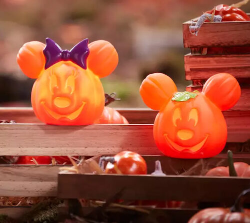 Mickey and Minnie Mouse Mini Glow Pumpkins