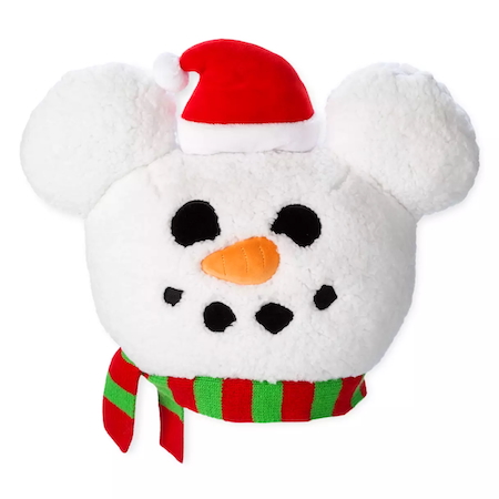 Mickey Mouse Snowman Plush Holiday Throw Pillow