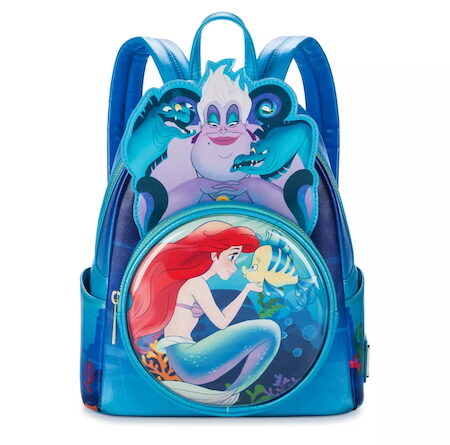 The Little Mermaid Loungefly Mini Backpack that glows in the dark - front