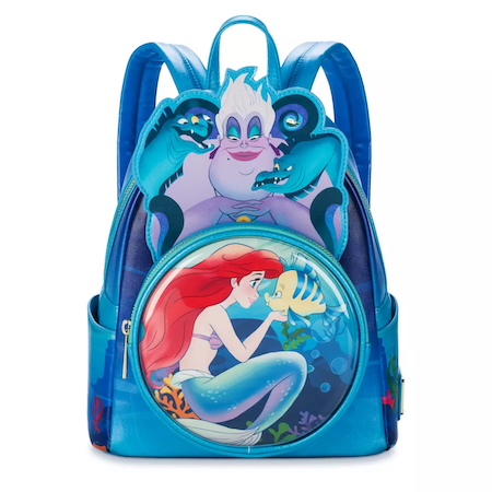 The Little Mermaid Loungefly Mini Backpack that glows in the dark - front