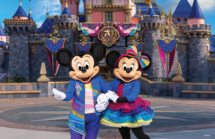 Mickey and Minnie 70th Anniversary at Disneyland costumes