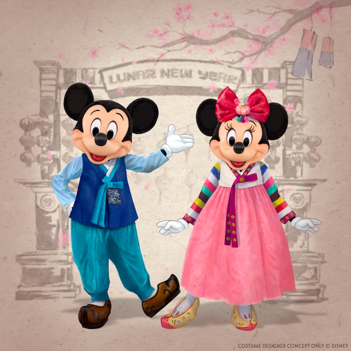 Mickey and Minnie in new Lunar New Year costumes for Disney California Adventure