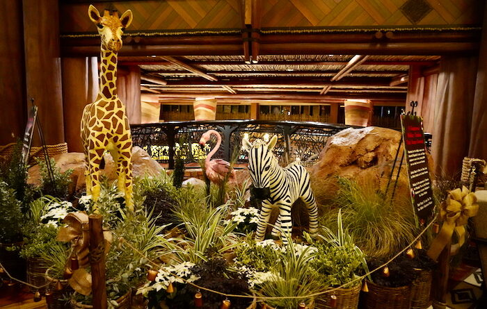 Disney's Animal Kingdom Lodge Gingerbread Giraffe Display for 2024