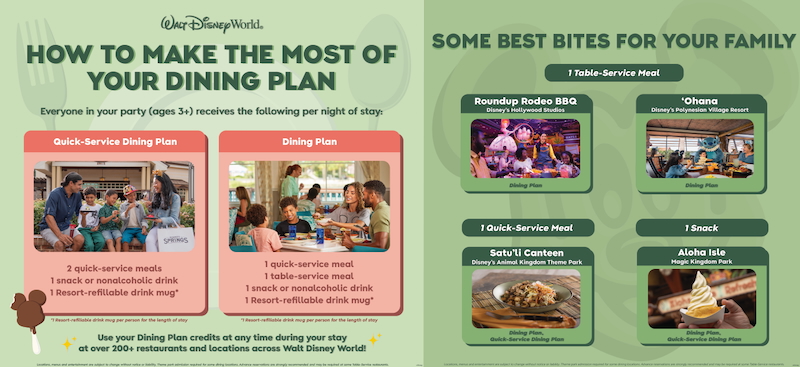 Free Disney Dining Plan Graphic